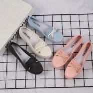 Summer bow casual solid color flat bottomed women's shoes
