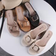 Women's new summer thick heel slippers
